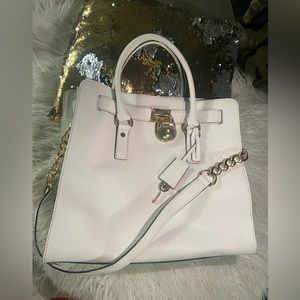 White and gold Michael Kors bag